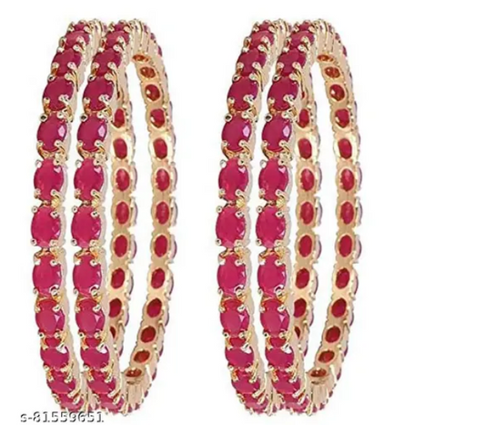 Ruby AD 4 Bangles Set