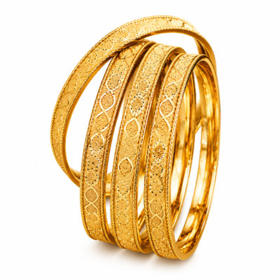 Trinket Bling Traditional Gold Plated Designer Bangles Set for Women – Premium Wedding & Party Wear Chudi Set